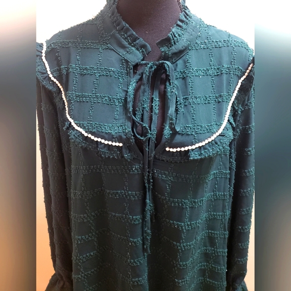 ALICEBLUE Green Top with Faux Pearl Size 3X NWT - Picture 4 of 13